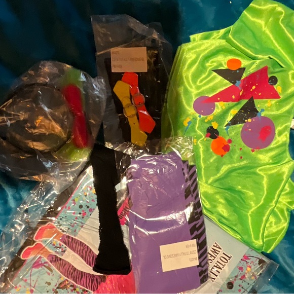 5 pc Neon Costume Totally Awesome accessories no Dress only accessories NEW - Picture 14 of 15